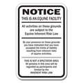 Signmission Safety Sign, 12 in Height, Aluminum, 18 in Length, Equine - Supplemental A-1218 Equine - Supplemental